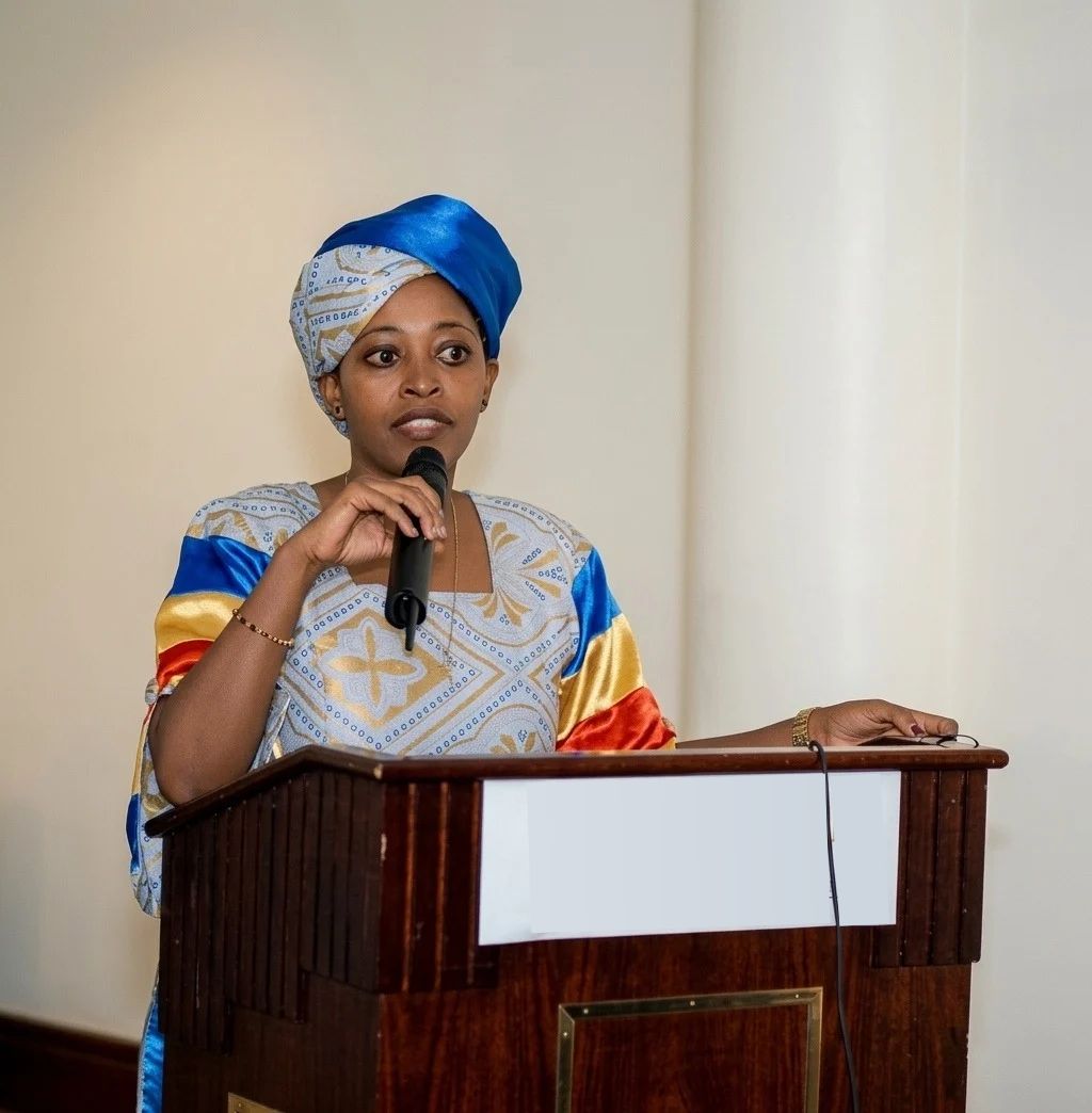 IRC leader speaking at a professional event